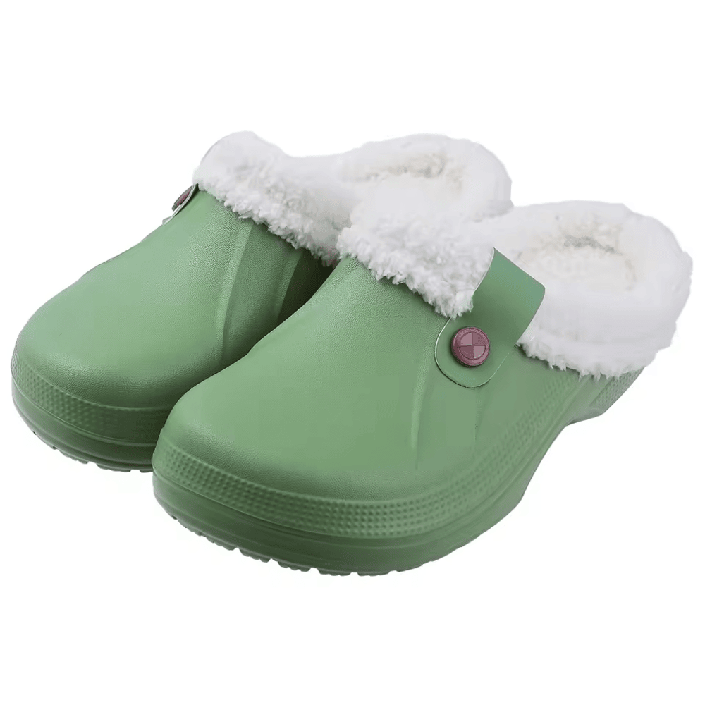 Indoor Fuzzy Clogs Green Plush Slippers Indoor Fuzzy Clogs Green Plush Slippers