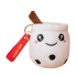 White Boba Tea Plush Keychain