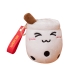 Soft Closed Eye White Boba Tea Plush Keychain