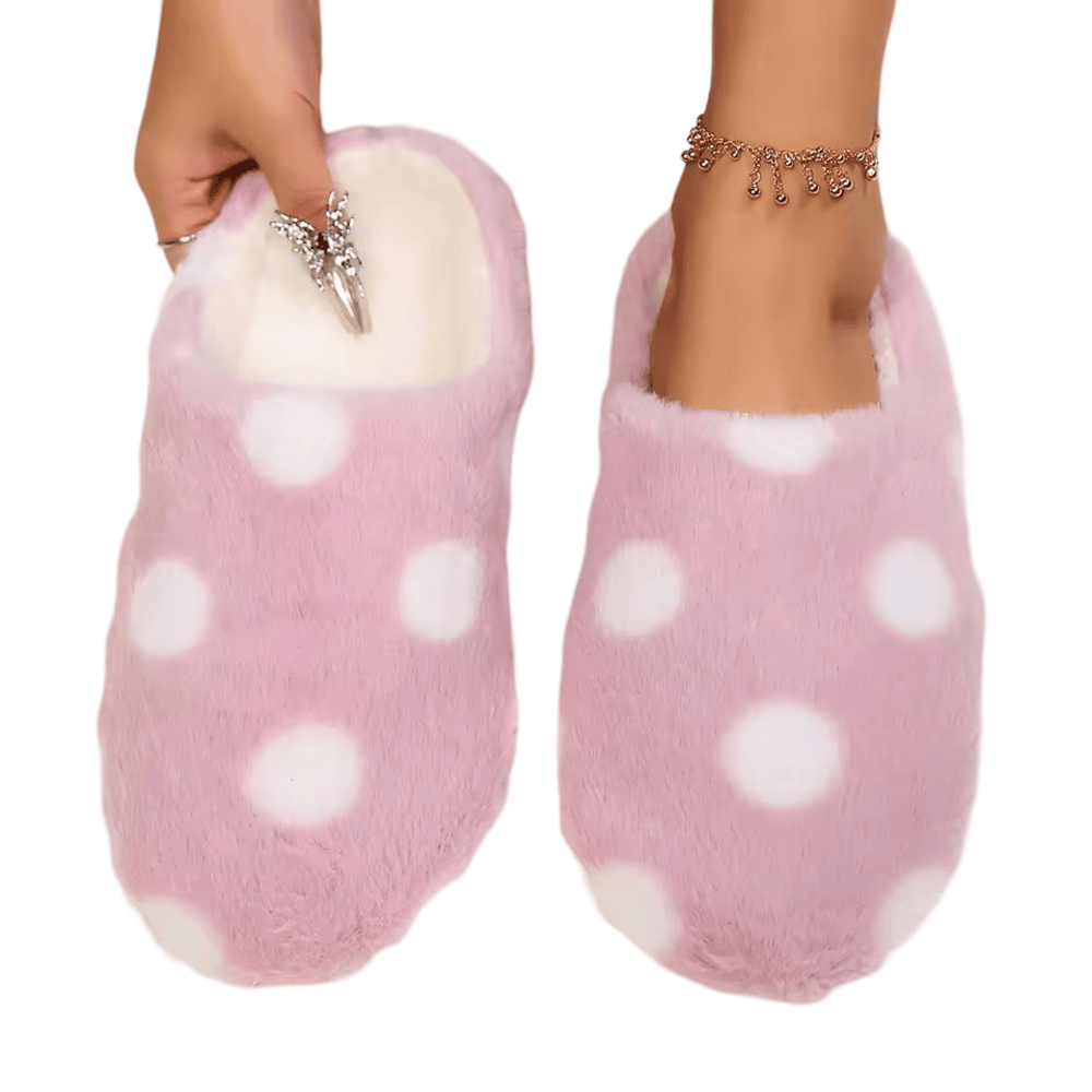 Pink Round Pattern Soft Slippers Pink Round Pattern Soft Slippers