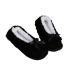 Black Ribbon Bow Winter Warm Slipper