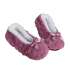 Purple Ribbon Bow Winter Warm Slipper