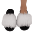 Faux Fur White Soft Plush Slippers