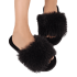 Faux Fur Black Soft Plush Slippers