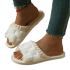 White Flat Bottom Plush Slippers