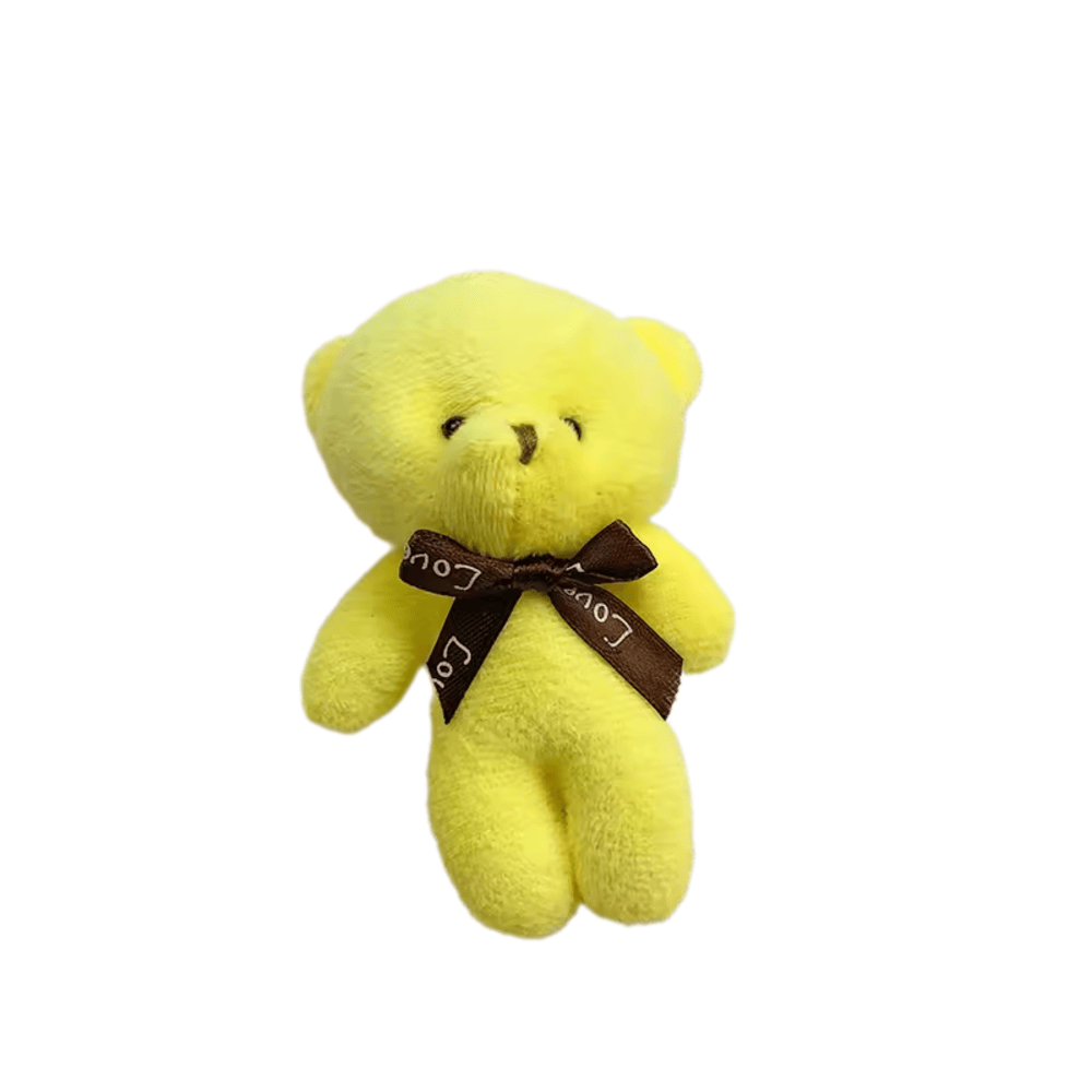 12cm Animal Yellow Bear Stuffed Keychain 12cm Animal Yellow Bear Stuffed Keychain