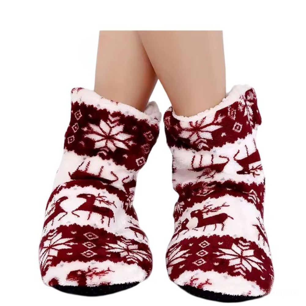 Christmas Snowflakes Plush Indoor Slippers Christmas Snowflakes Plush Indoor Slippers