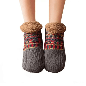 Fluffy Slippers Socks With Grippers 