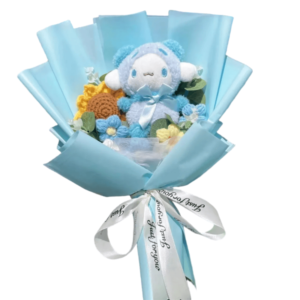 Sanrio Cartoon Cinnamoroll Plush Toy With Flower Bouquet Sanrio Cartoon Cinnamoroll Plush Toy With Flower Bouquet