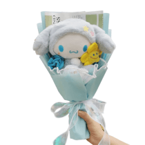 Sanrio Anime Cinnamoroll Plush Toy With Flower Bouquet