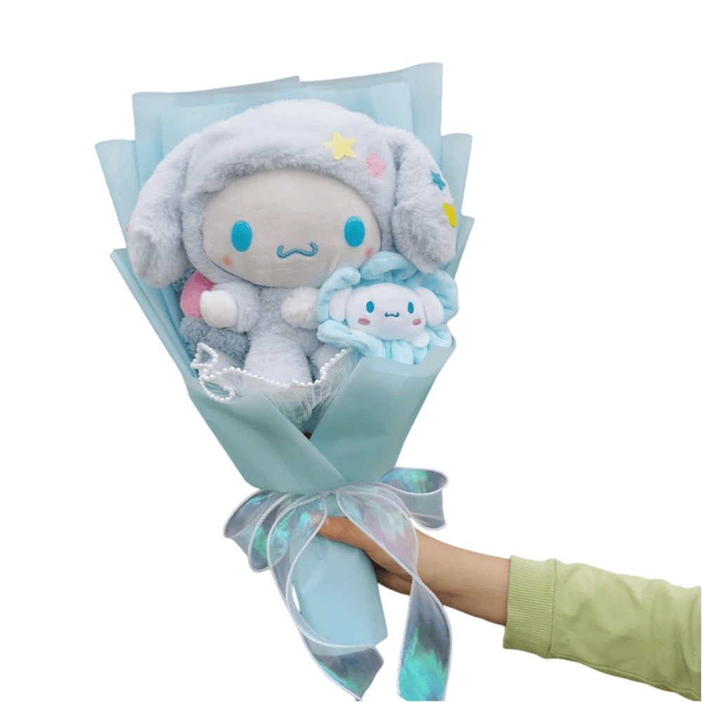 Cartoon Sanrio Cinnamoroll Plush Toy With Flower Bouquet Cartoon Sanrio Cinnamoroll Plush Toy With Flower Bouquet