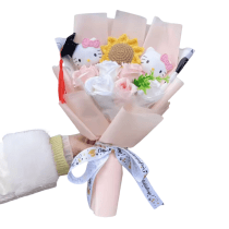 Sanrio Hello Kitty Flower Plush Bouquet With Graduation Hat