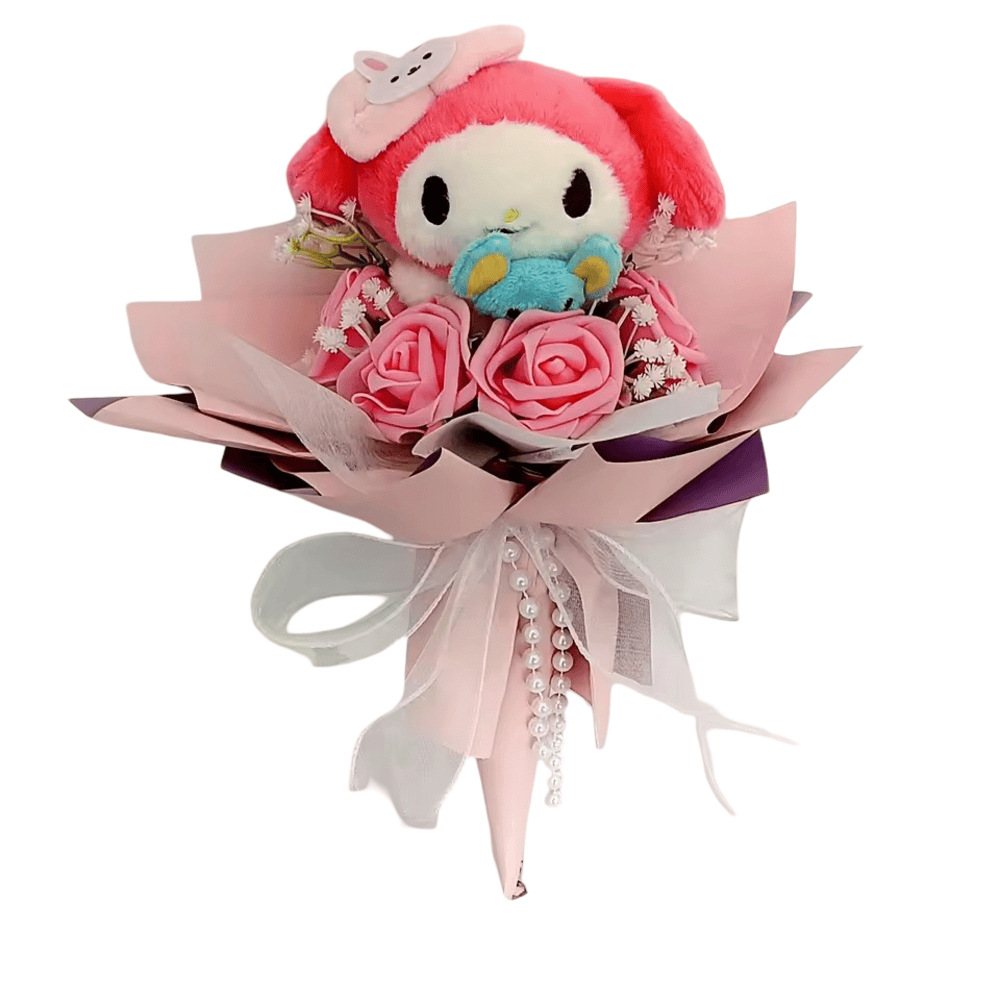 Anime My Melody Plush Rose Bouquet Anime My Melody Plush Rose Bouquet