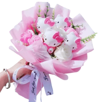 30cm Sanrio Cartoon Hello Kitty Plush Stuffed Bouquet