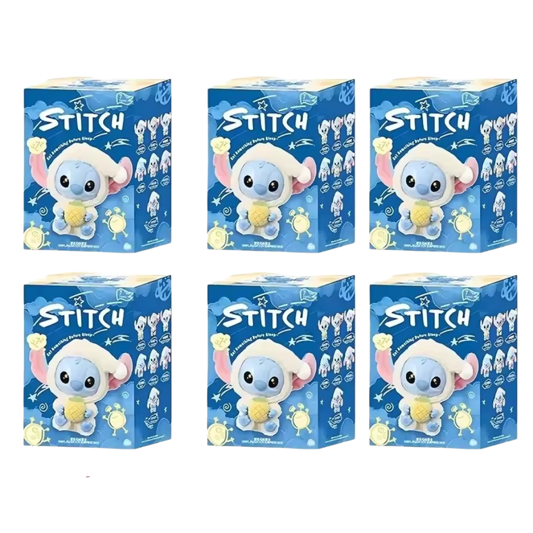 Stitch 6Pcs Eat Something Before Sleep Series Plush Keychain With Blind Box Stitch 6Pcs Eat Something Before Sleep Series Plush Keychain With Blind Box
