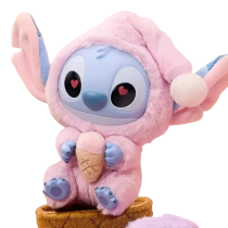 Stitch Eat Something Before Sleep Series Strawberry Cone Plush Keychain