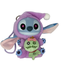 Stitch Eat Something Before Sleep Series Intimate Partners Plush Keychain