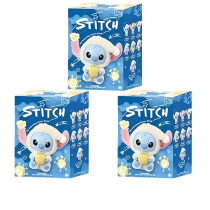 3Pcs Stitch Eat Something Before Sleep Series Plush Keychain With Blind Box