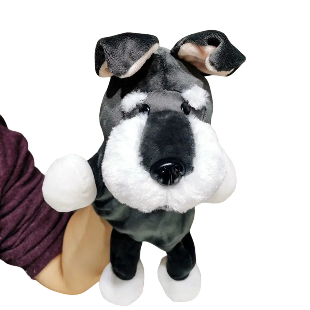 Schnauzer Hand Puppet Plush Toy Schnauzer Hand Puppet Plush Toy