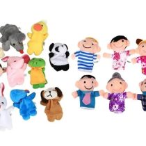 16Pcs Animal Family Plush Toy Finger Puppet
