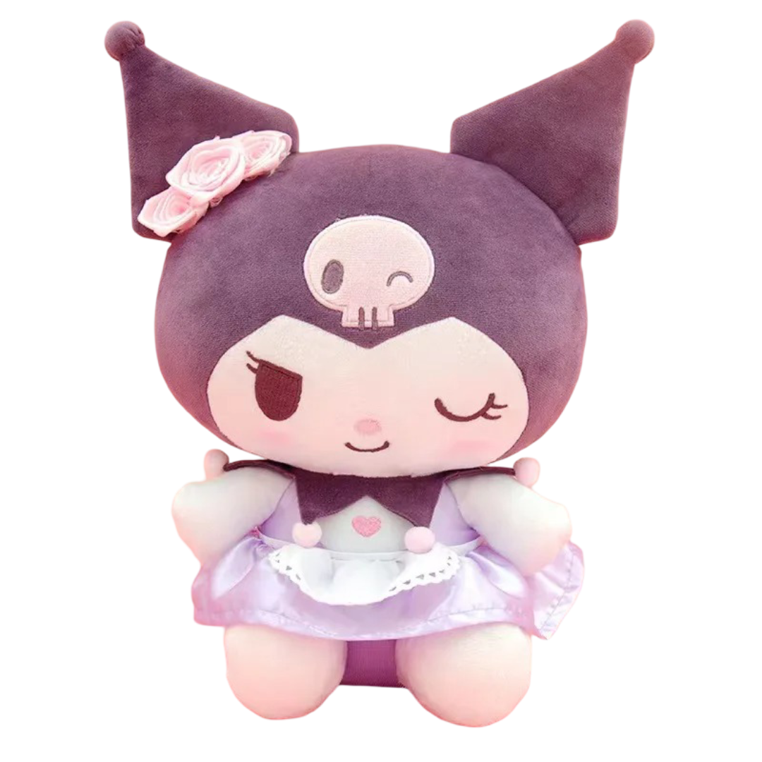 13cm Sanrio Anime Kuromi Plush Stuffed Keychain
