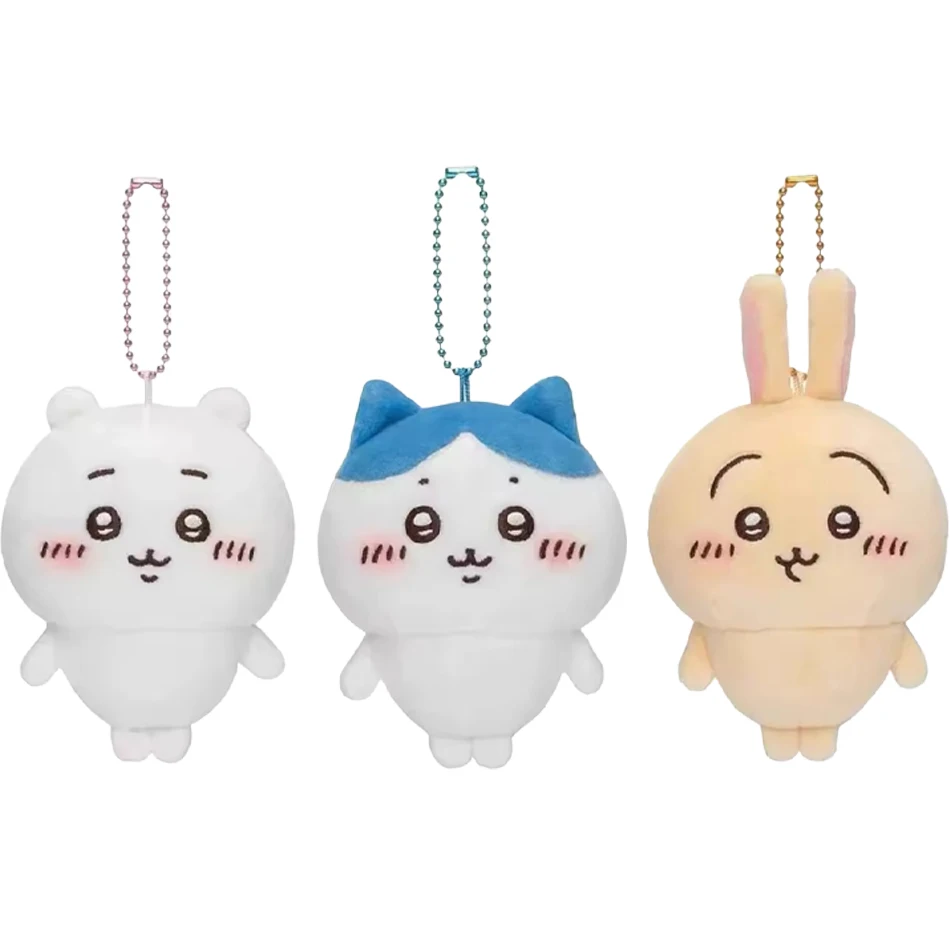 3Pcs Cartoon Chiikawa Plush Keychain 3Pcs Cartoon Chiikawa Plush Keychain