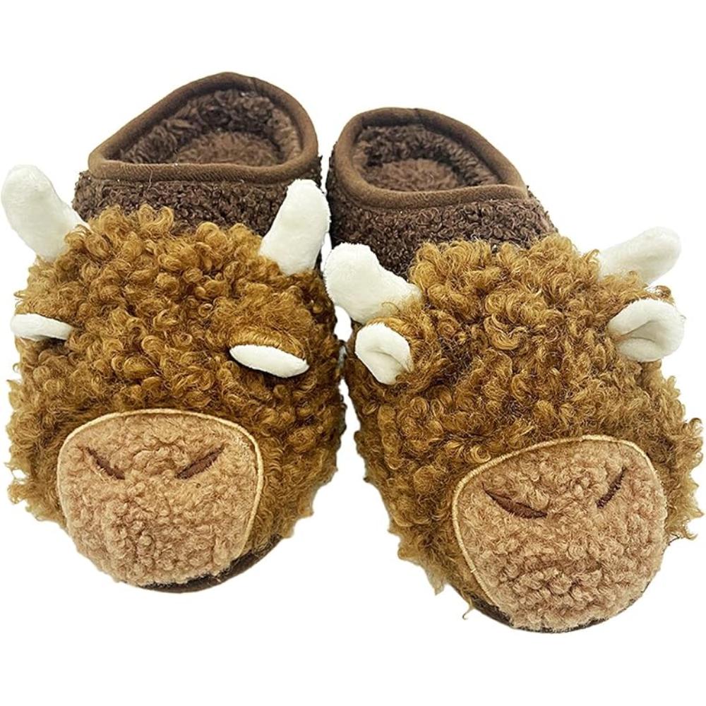 Highland Cow Plush Slippers