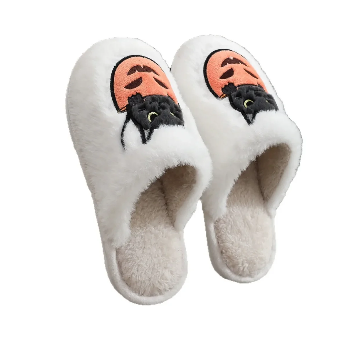 Halloween Pumpkin Cat Plush Slipper