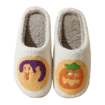 Halloween Pumpkin Cookies Witch Plush Slippers