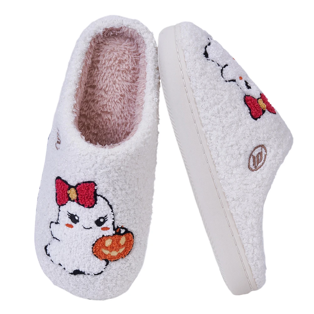 Halloween Ghost Pumpkin Plush Slippers Halloween Ghost Pumpkin Plush Slippers