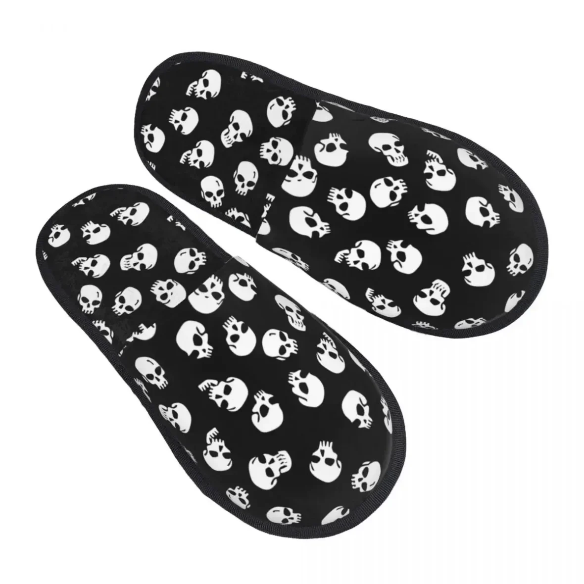 Halloween Skull Pattern Plush Soft Warm Shoes