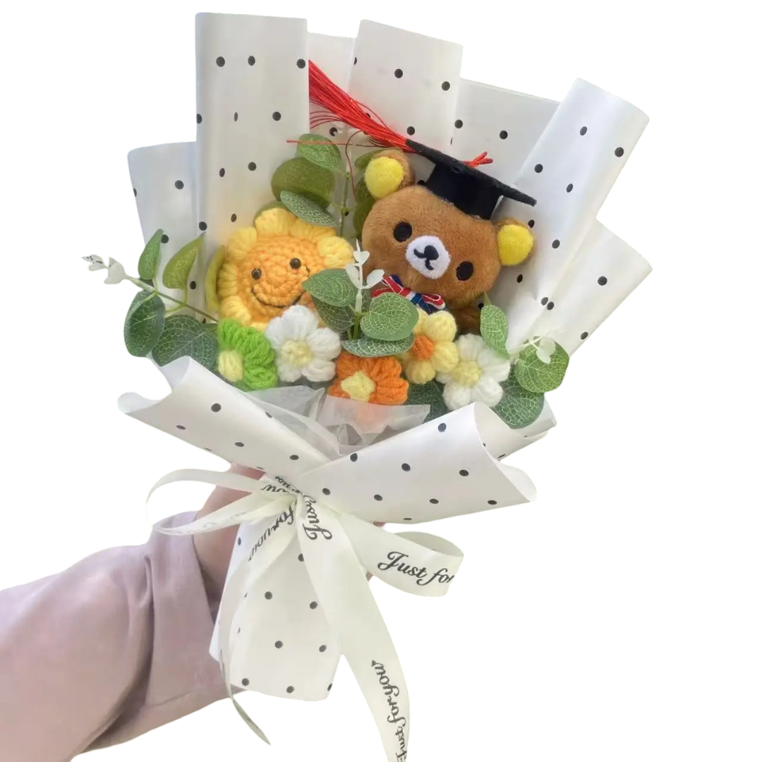 Anime Teddy Bear Graduation Soft Plush Bouquet