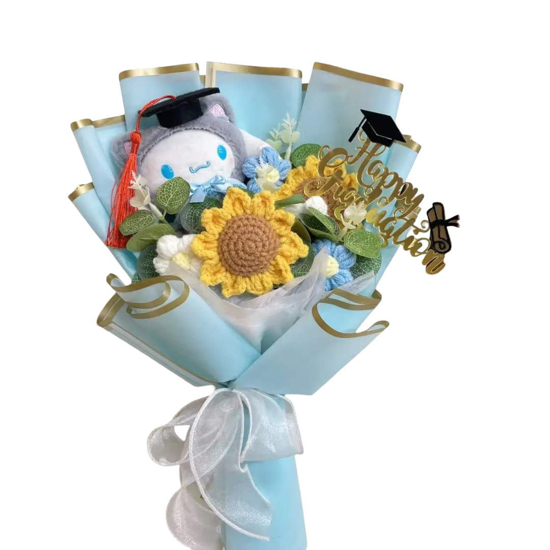 Anime Cinnamoroll Graduation Stuffed Plush Bouquet