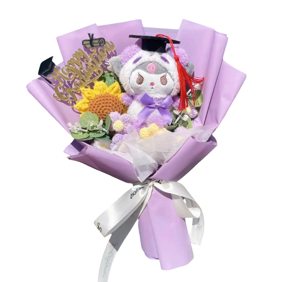 Anime Kuromi Graduation Stuffed Plush Bouquet