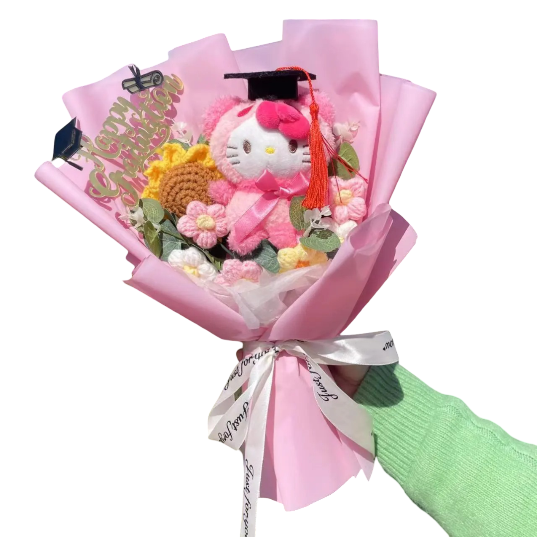 Anime Hello Kitty Graduation Soft Plush Bouquet