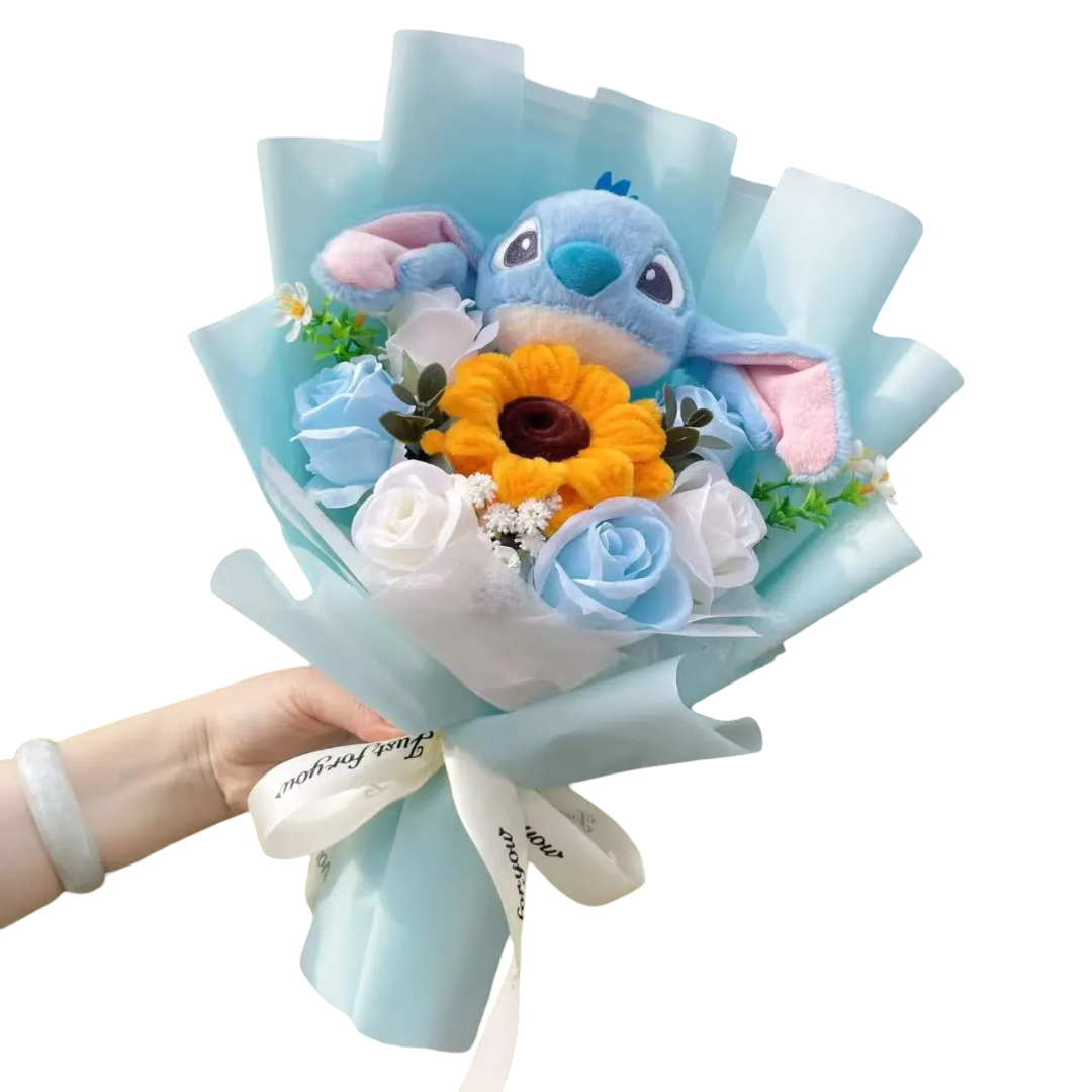 Stitch With Flower Soft Plush Bouquet