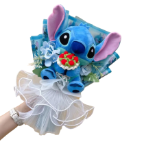 Stitch With Flower Stuffed Plush Bouquet