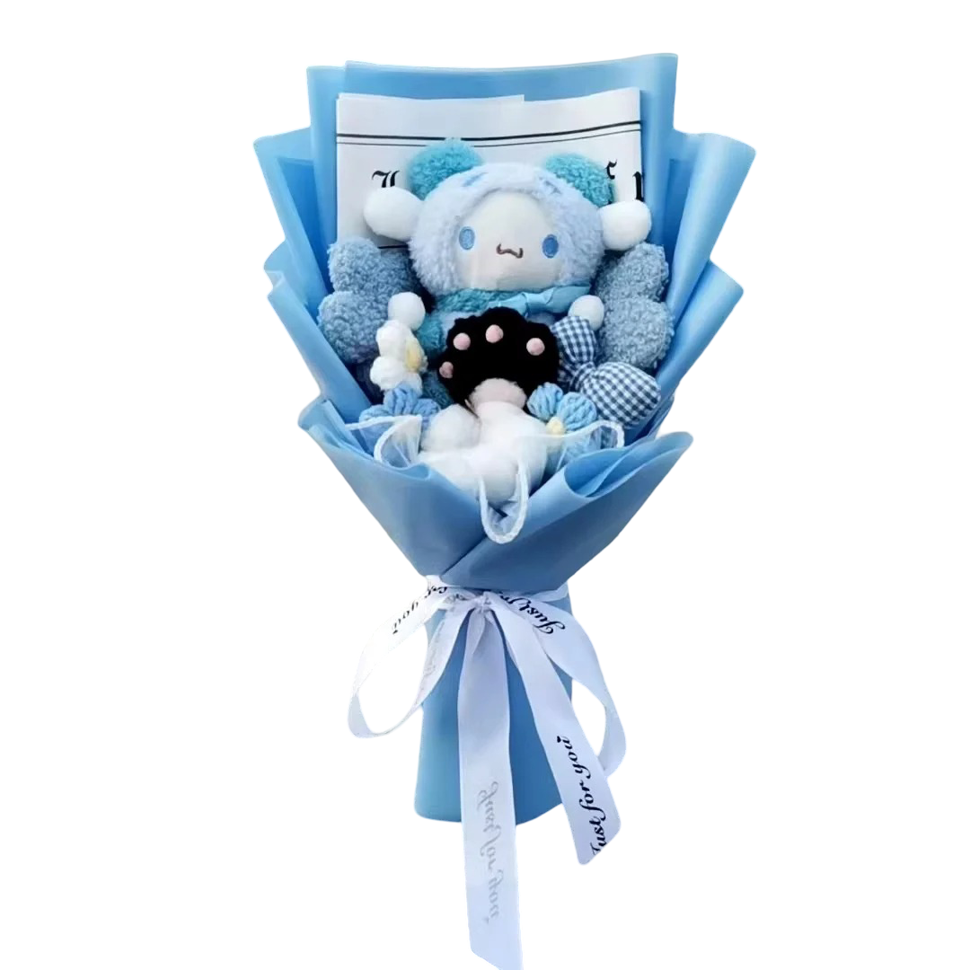 Cartoon Cinnamoroll With Flowers Soft Plush Bouquet Cartoon Cinnamoroll With Flowers Soft Plush Bouquet