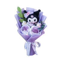 Cartoon Sanrio Kuromi With Flower Plush Bouquet