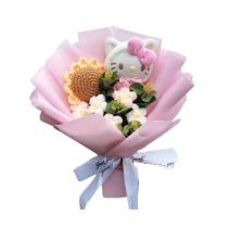 Cartoon Sanrio Hello Kitty With Flower Plush Bouquet