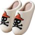 Halloween Pirate Skull Plush Slippers