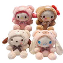 4Pcs Anime Sanrio Character Plush Keychain