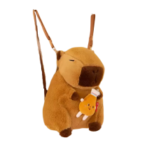 Cartoon Capybara Chicken Leg Plush Backpack