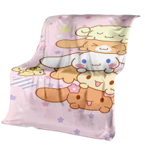 Sanrio Anime Pompompurin And Cinnamoroll Plush Blanket