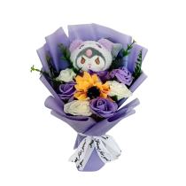 Anime Kuromi With Flowers Sanrio Plush Bouquet