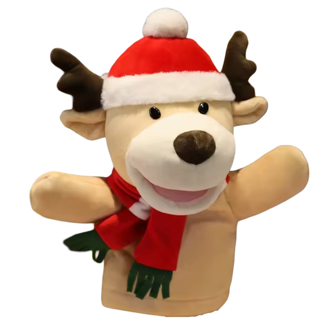 Christmas Elk Hand Finger Puppet Stuffed Plush Toy Christmas Elk Hand Finger Puppet Stuffed Plush Toy