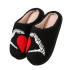 Skeleton Hand Heart Halloween Indoor Plush Slippers