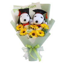 Cartoon Snoopy Graduation Plush Bouquet