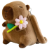 Cartoon Capybara With Flower Plush Backpack