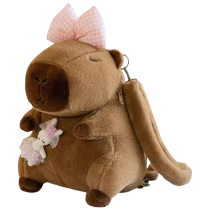 Cartoon Capybara With Toy Plush Backpack